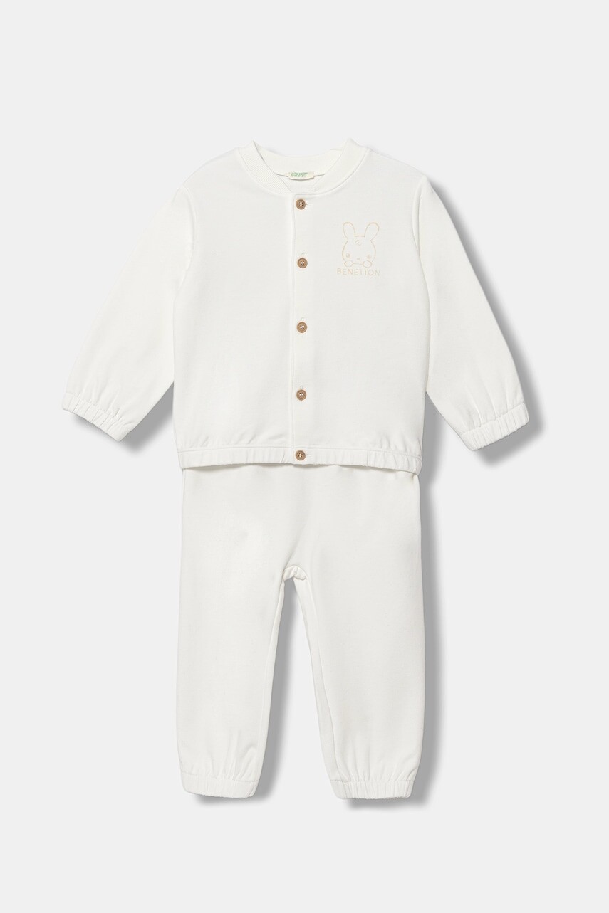 Tepláková súprava pre bábätká United Colors of Benetton biela farba, 3MDSAK017