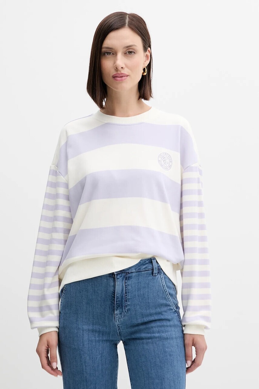 Mikina United Colors of Benetton fialová farba, vzorovaná, 3Y04D10AM