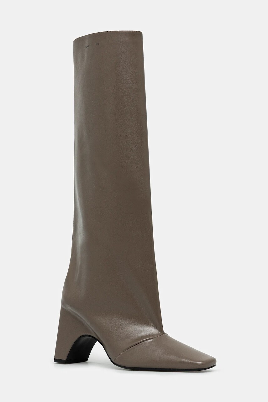 Kožené čižmy Coperni Bridge Boot hnedá farba, na podpätku, COPSH03F6004