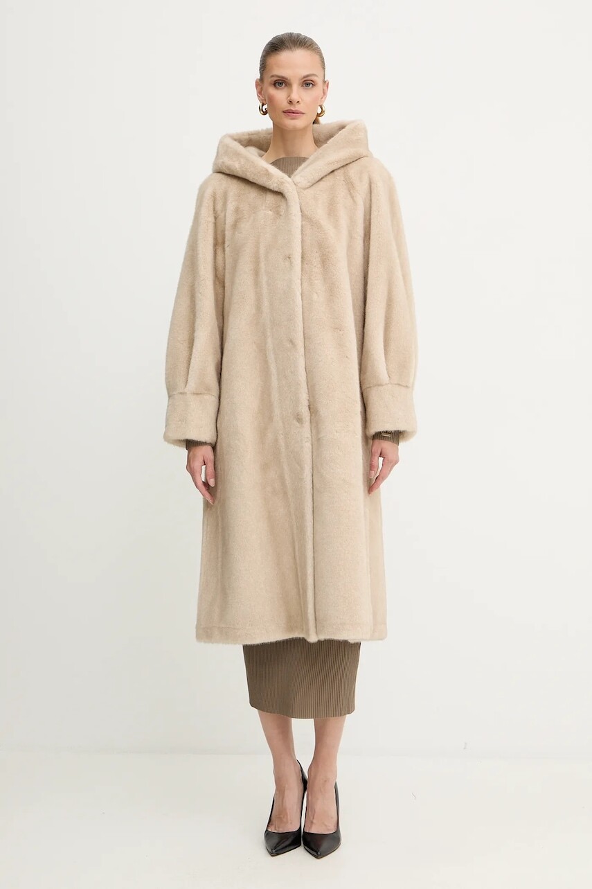 Kabát Luisa Spagnoli béžová farba, 542439