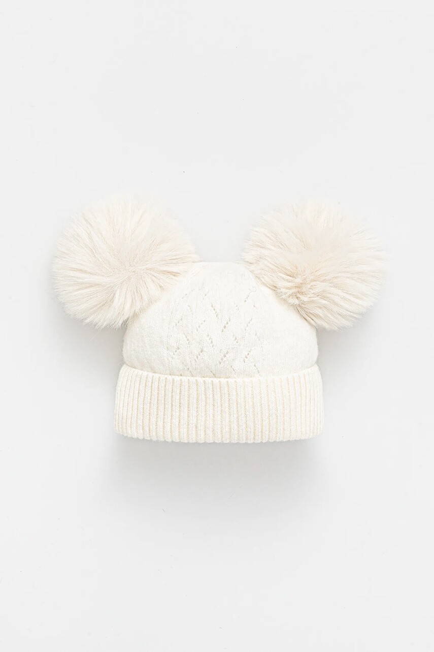 Detská vlnená čiapka Jamiks MISURI IIA béžová farba biela, JZI086