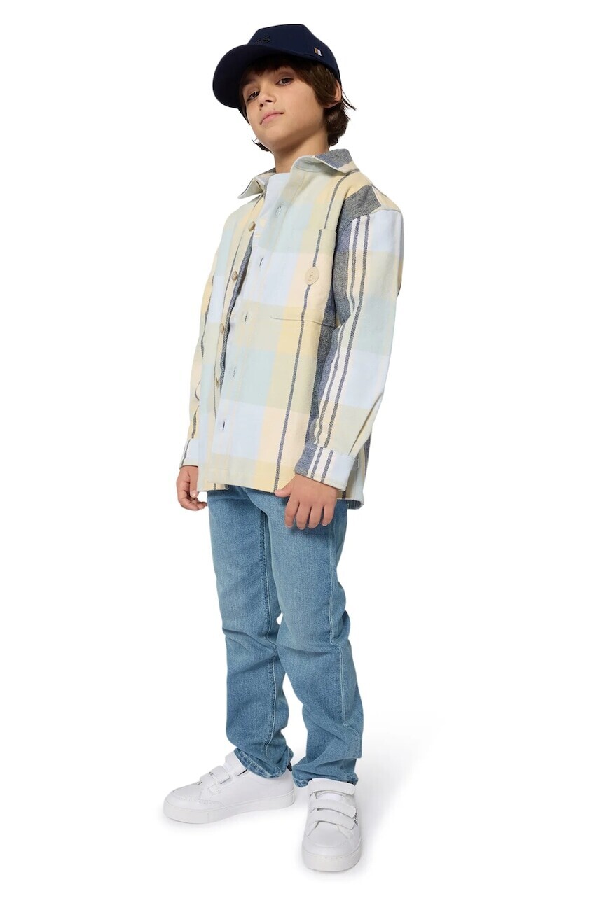 Detská bavlnená čiapka BOSS tmavomodrá farba, J52628