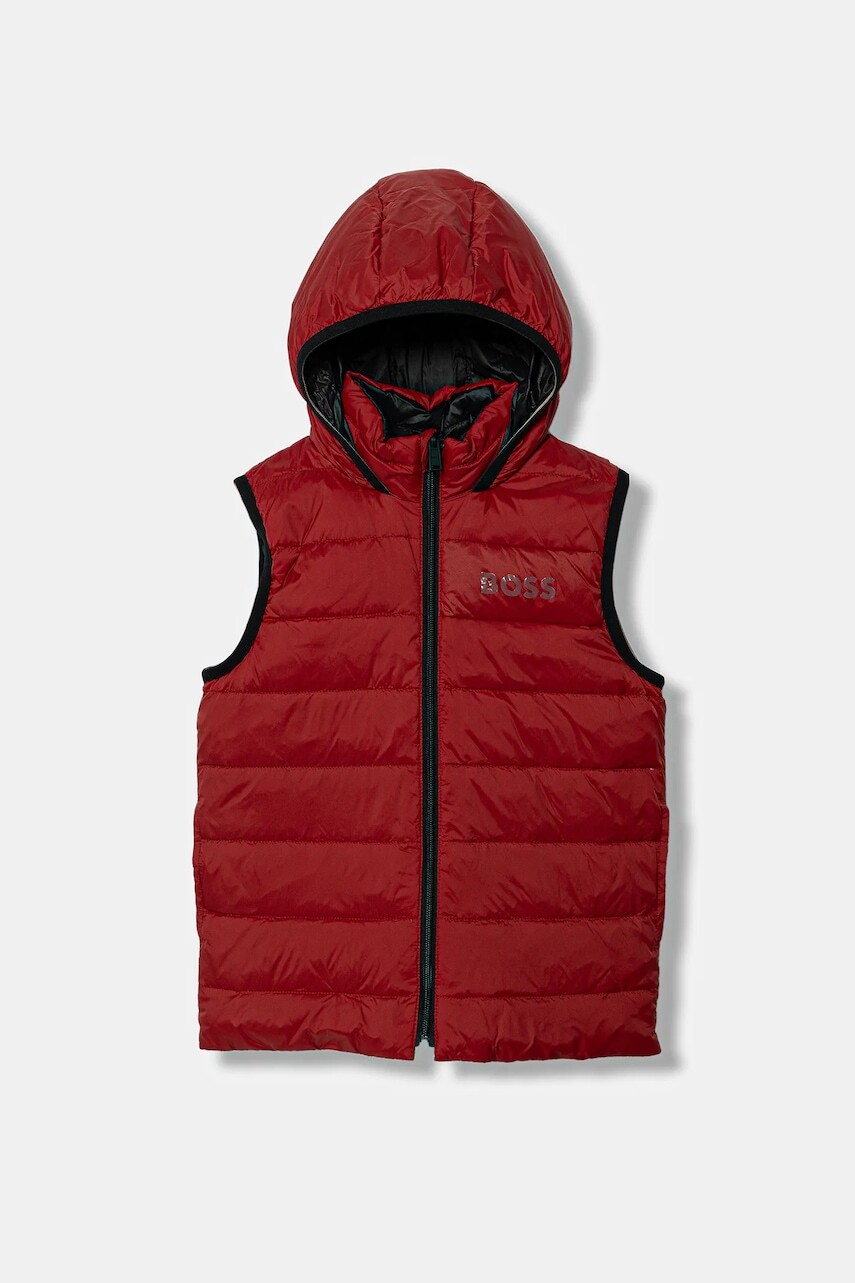 Detská vesta BOSS bordová farba, J52395