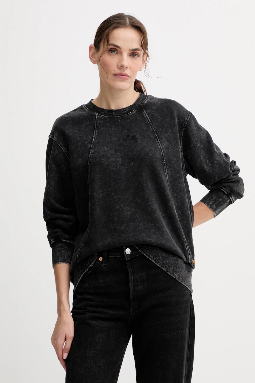 Bavlnená mikina G-Star čierna farba, jednofarebná, D27173.D969