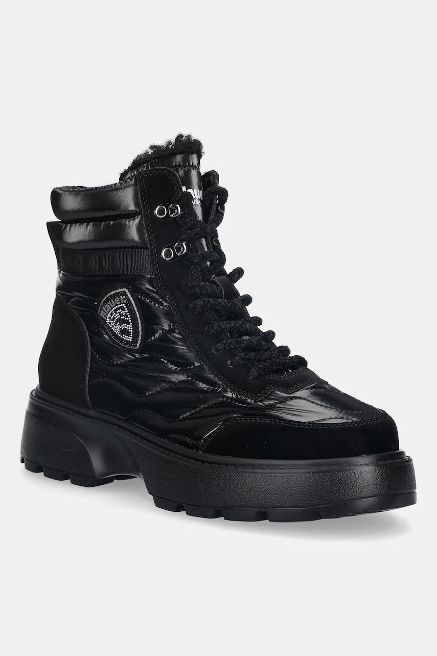 Workery Blauer BLANCA čierna farba, na platforme, jemne zateplené, F5BLANCA03/NYP