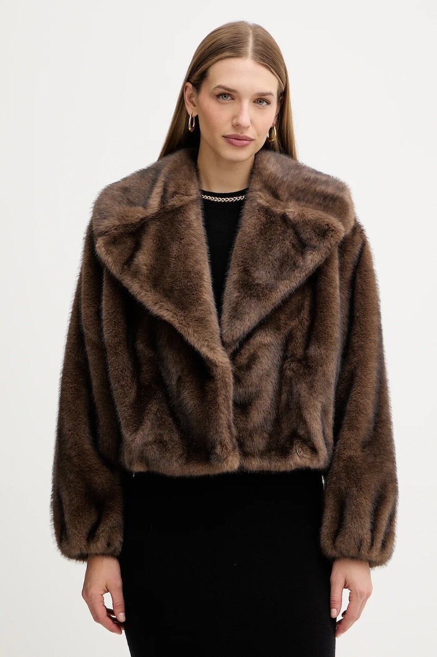 Bunda Twinset hnedá farba, prechodná, 252AT2191