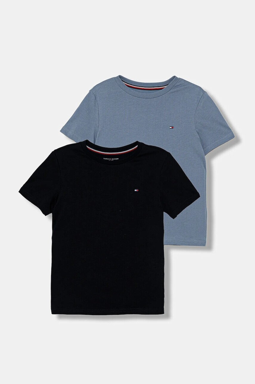 Detské bavlnené tričko Tommy Hilfiger modrá farba, jednofarebné, UB0UB00310