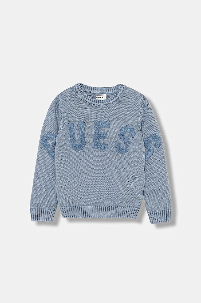 Detský bavlnený sveter Guess modrá farba, N5YR05 Z3OK1