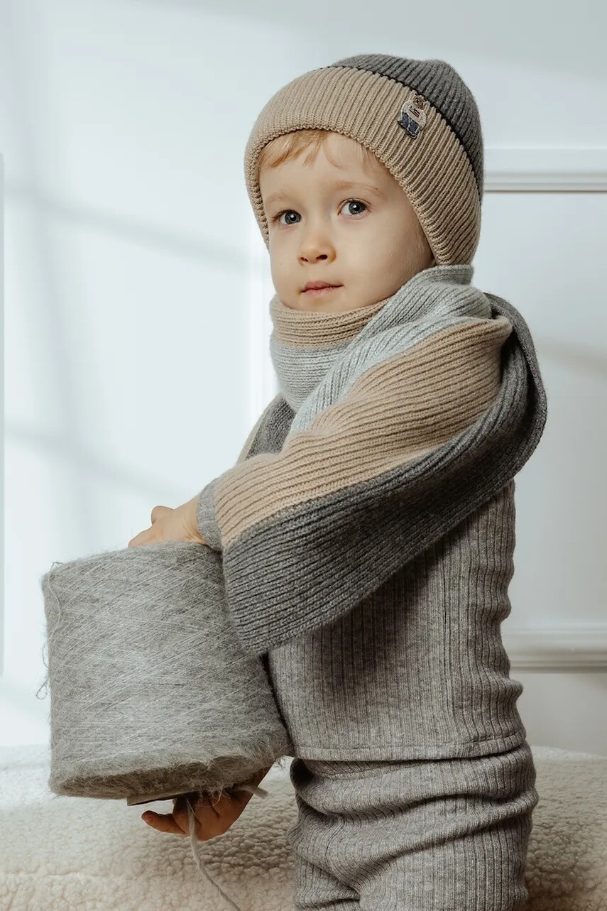 Detský šál Jamiks HANSIN šedá farba, jednofarebný, JZI118