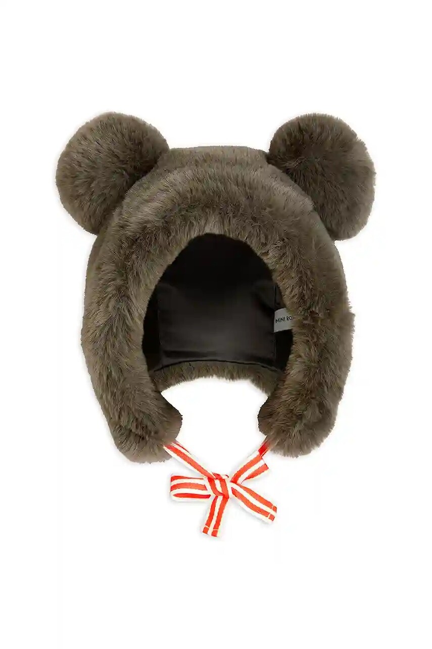 Detská čiapka Mini Rodini šedá farba biela, 25765100