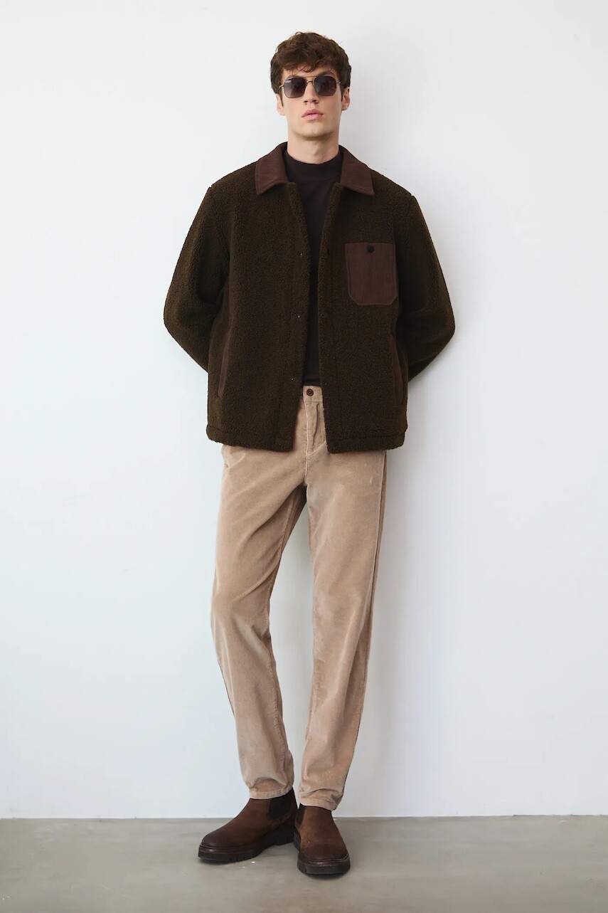 Menčestrové nohavice Medicine béžová farba