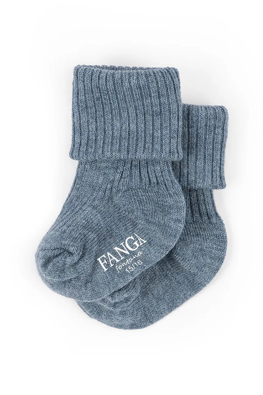 Vlnené ponožky Fanga Fontana LANA LIGHT KNITTED SOCKS modrá farba, FA100053