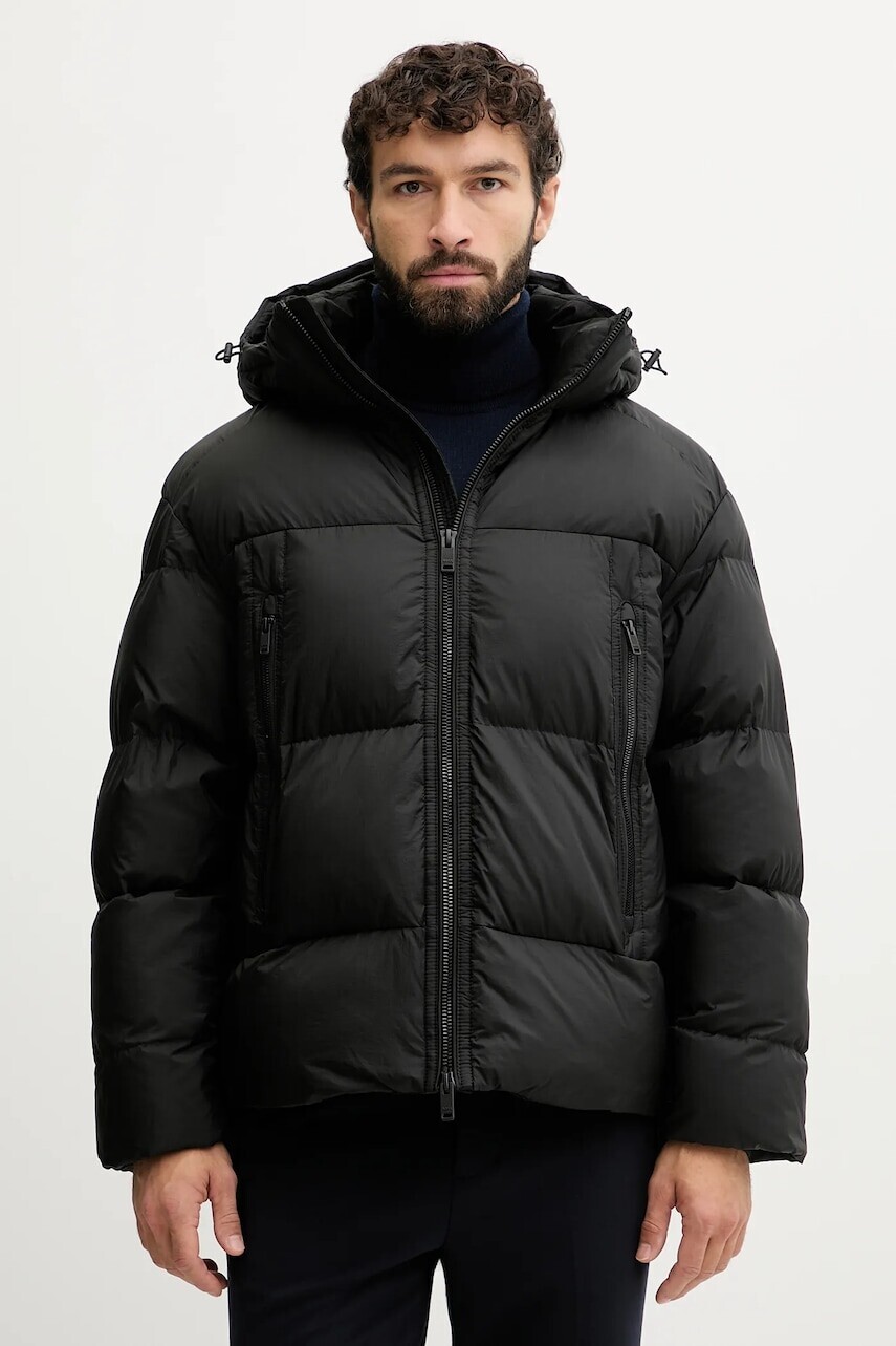 Bunda BOSS Orange čierna farba, zimná, 50543618