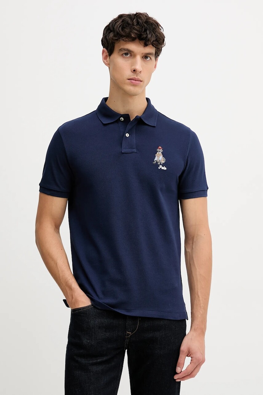 Bavlnené polo tričko Polo Ralph Lauren bordová farba, s nášivkou, 710P00095