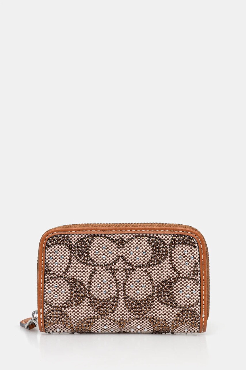 Peňaženka Coach dámska, hnedá farba, CX244