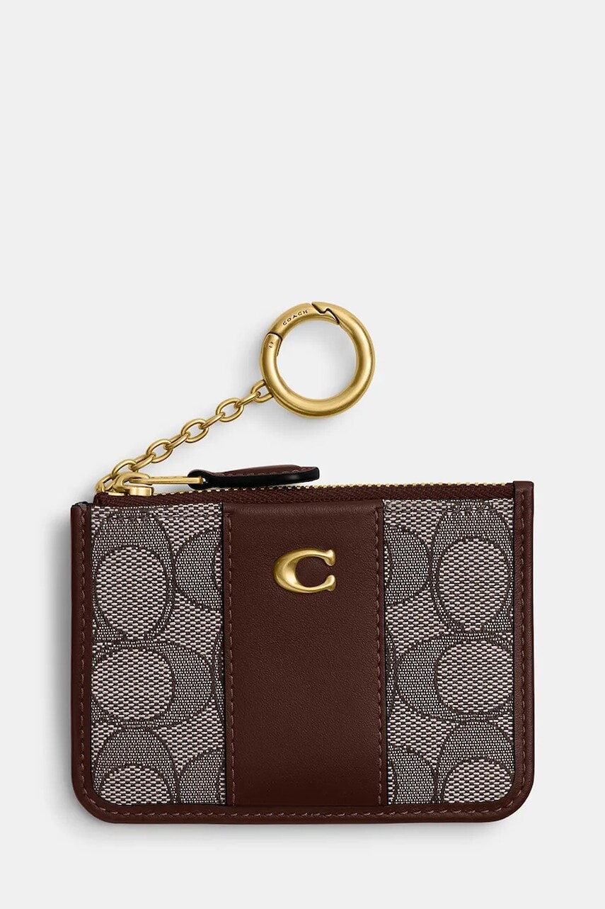Peňaženka Coach dámska, hnedá farba, CCD13