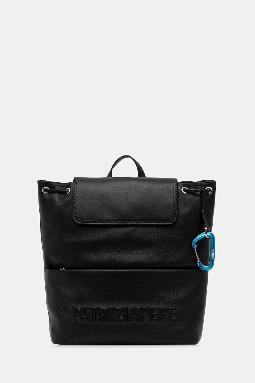 Kožený ruksak Patrizia Pepe čierna farba, malý, jednofarebný, 2B0141 L113