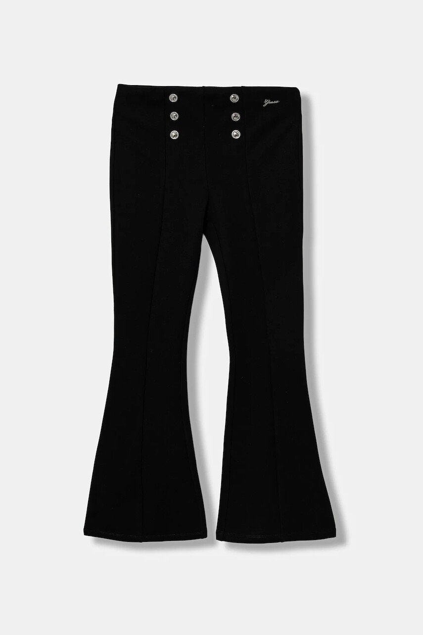 Detské nohavice Guess čierna farba, s nášivkou, J5BB08 KAUH0