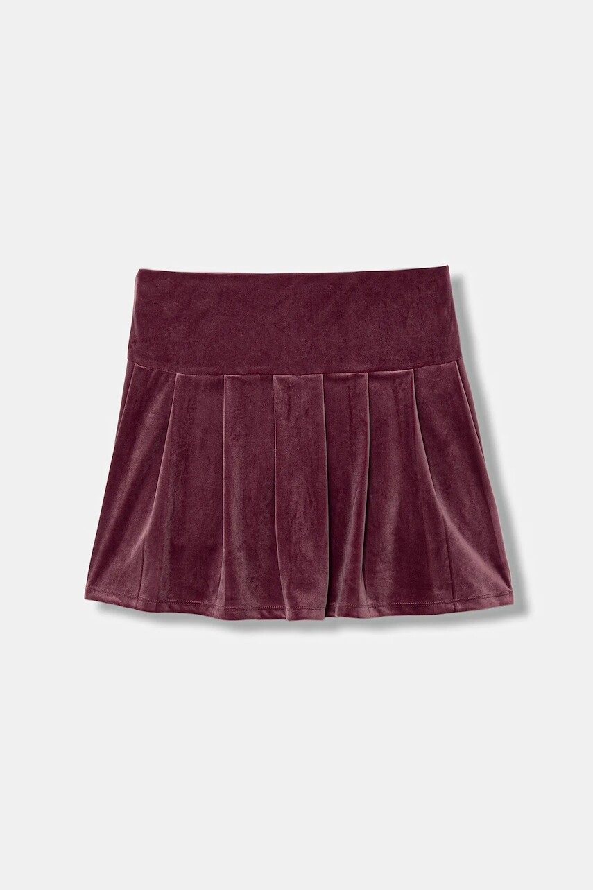 Dievčenská sukňa Guess bordová farba, mini, áčkový strih, J5BD10 K0232