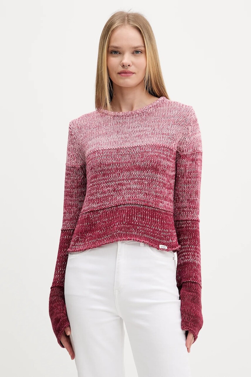 Bavlnený sveter Guess Originals ružová farba, W5BR68 Z3HM1
