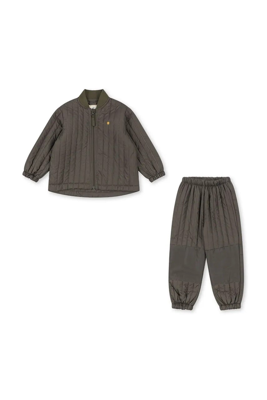 Detská bunda a nohavice Konges Sløjd EVI THERMO SET zelená farba, KS103462