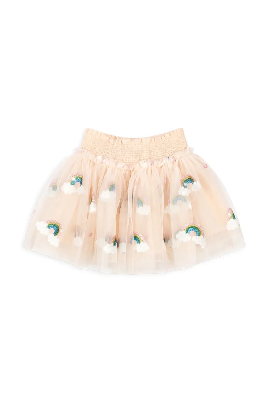 Dievčenská sukňa Konges Sløjd TULLIE SMOCK SKIRT béžová farba, mini, áčkový strih, KS104021