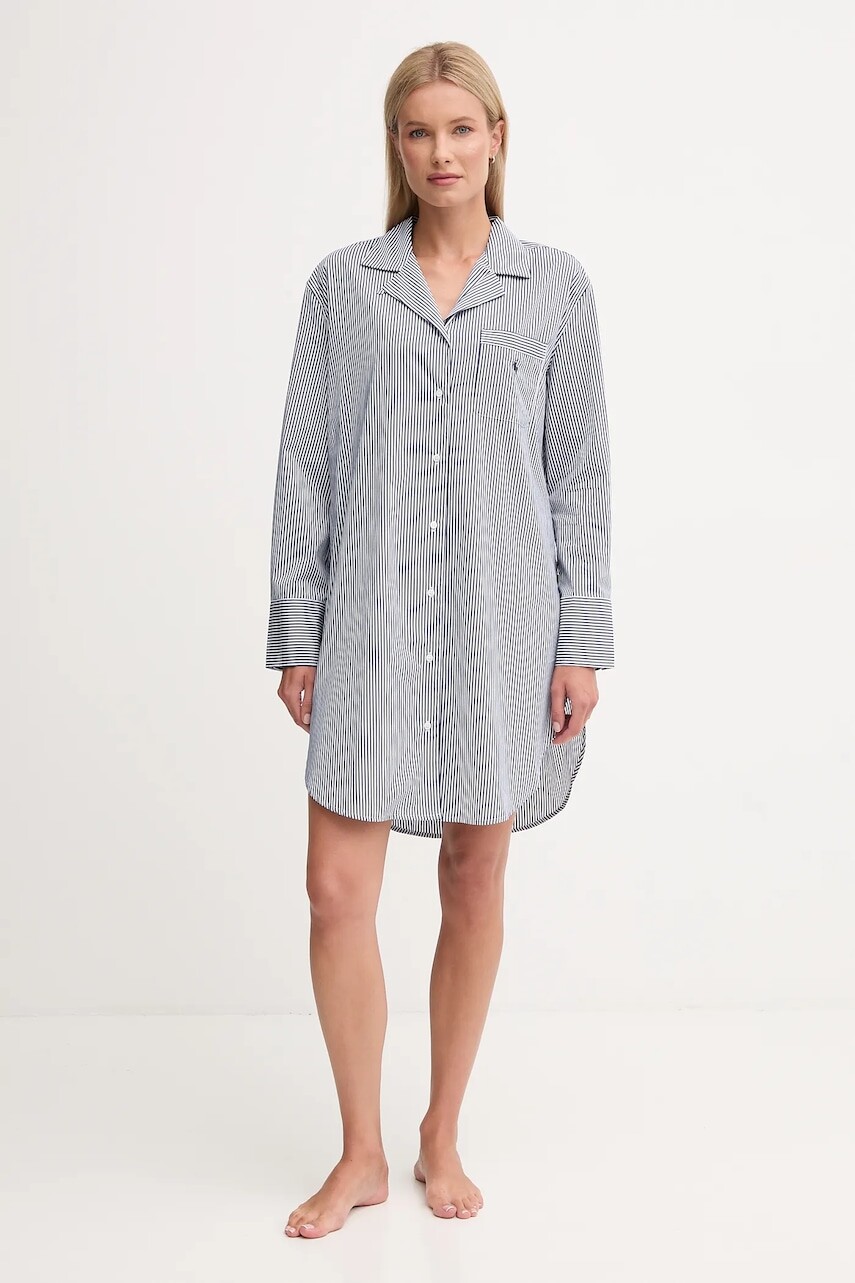 Nočná košeľa Polo Ralph Lauren modrá farba, bavlnená, 4P0250