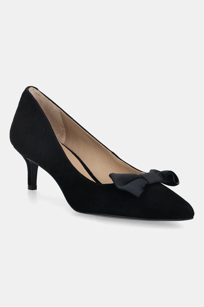 Semišové lodičky Lauren Ralph Lauren Adrienne Bow čierna farba, 802980116001