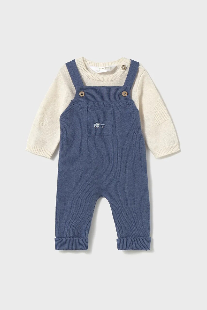 Detská súprava s prímesou vlny Mayoral Newborn modrá farba, 2646