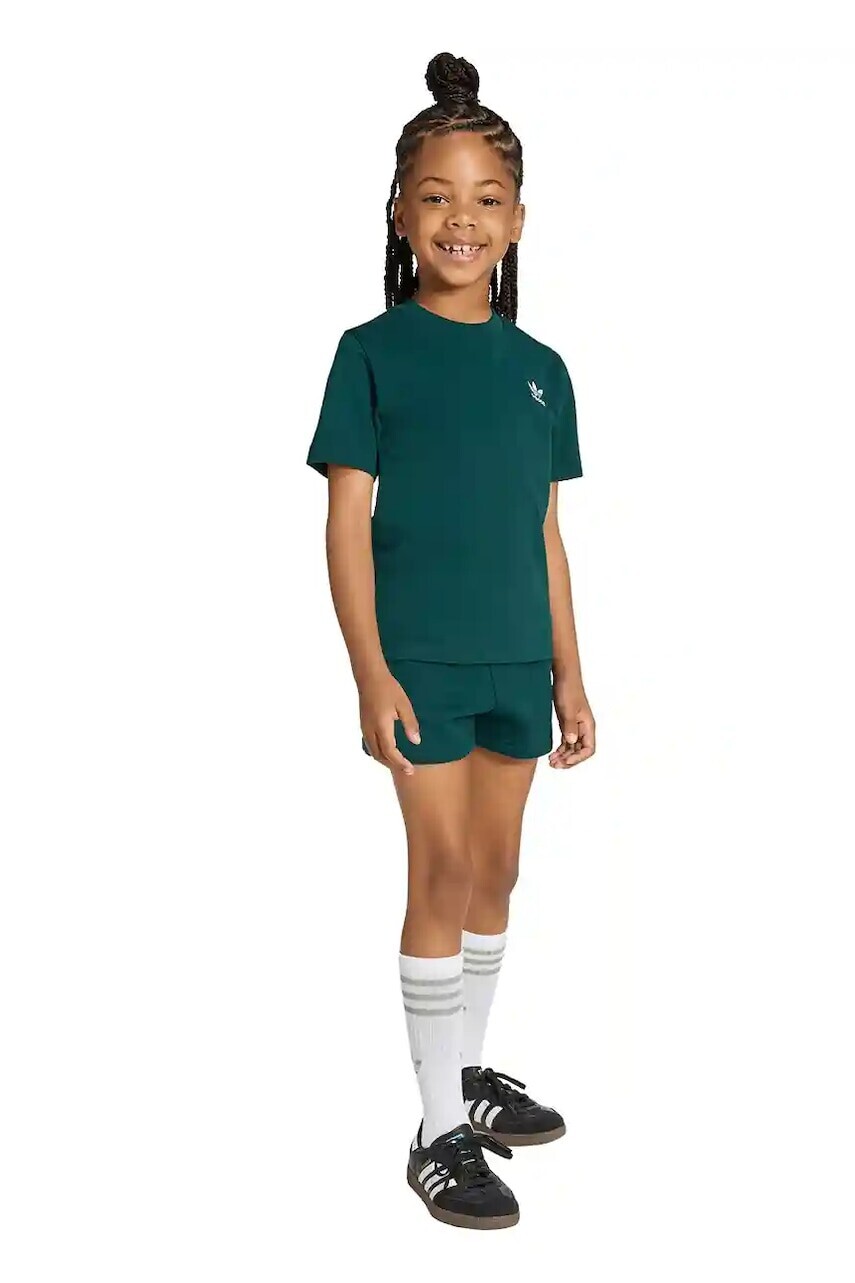 Detská bavlnená súprava adidas Originals zelená farba, JY4875