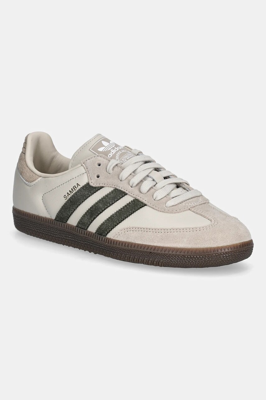 Kožené tenisky adidas Originals Samba Og béžová farba, JR0893