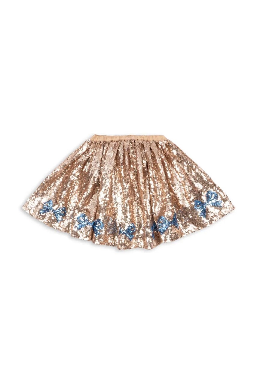 Dievčenská sukňa Konges Sløjd STARLA SEQUIN SKIRT zlatá farba, mini, áčkový strih, KS103992