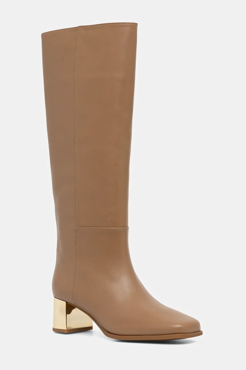 Kožené čižmy MICHAEL Michael Kors Matilda hnedá farba, na podpätku, 40F5MTMB5L.297