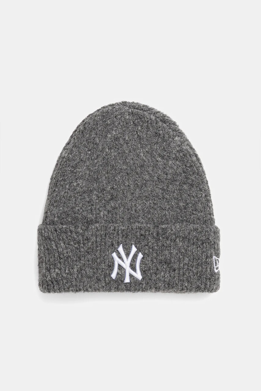 Čiapka s prímesou vlny New Era šedá farba, 60580753