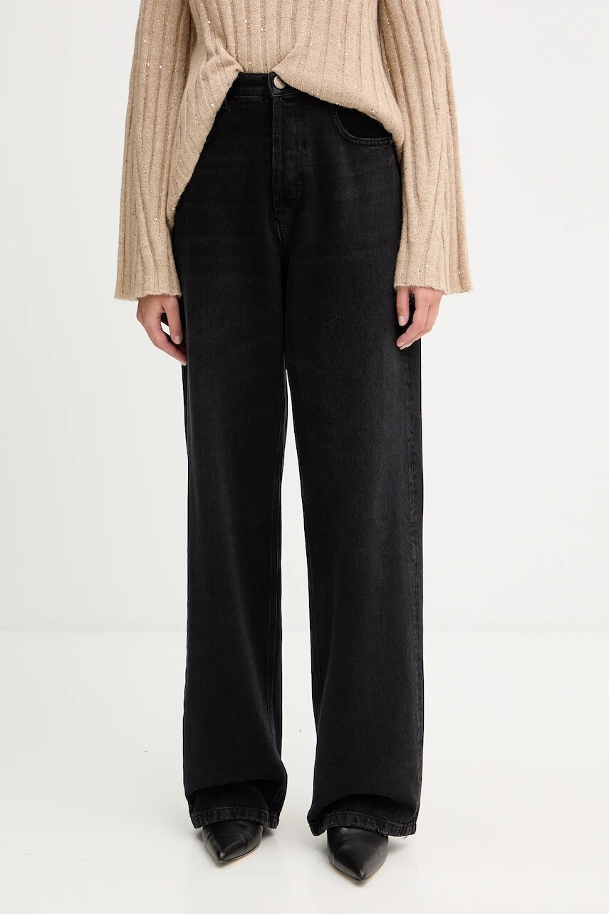 Bavlnené rifle Twinset čierna farba, 252TT2210