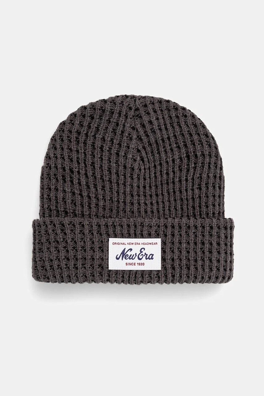Čiapka s prímesou vlny New Era šedá farba, 60691193