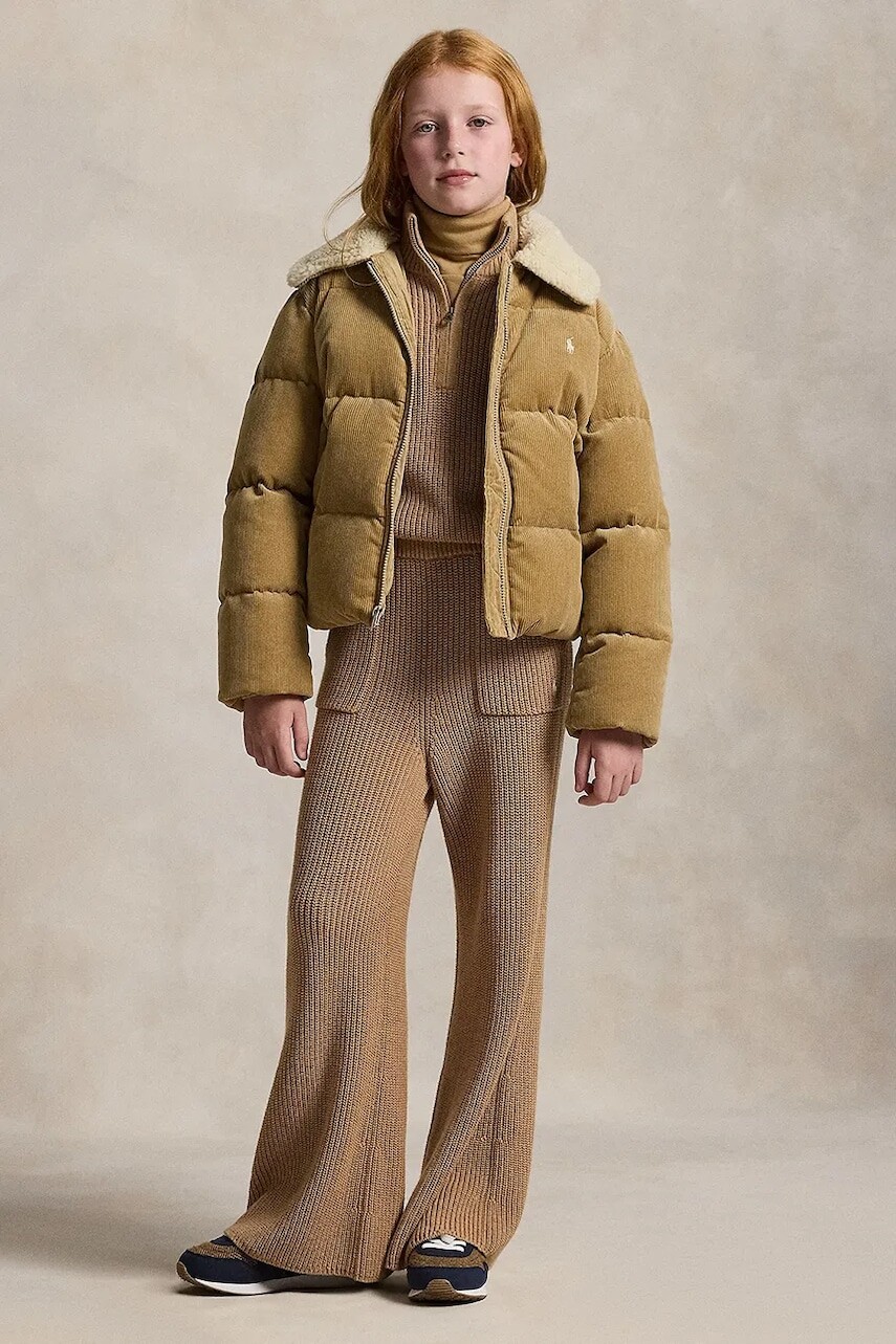 Detské bavlnené nohavice Polo Ralph Lauren hnedá farba, jednofarebná, 313978869001