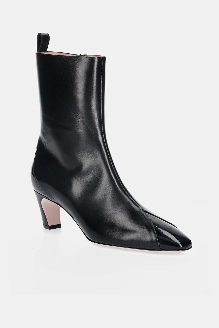 Kožené členkové topánky Bally SELISKA 55 čierna farba, na podpätku, WB5518