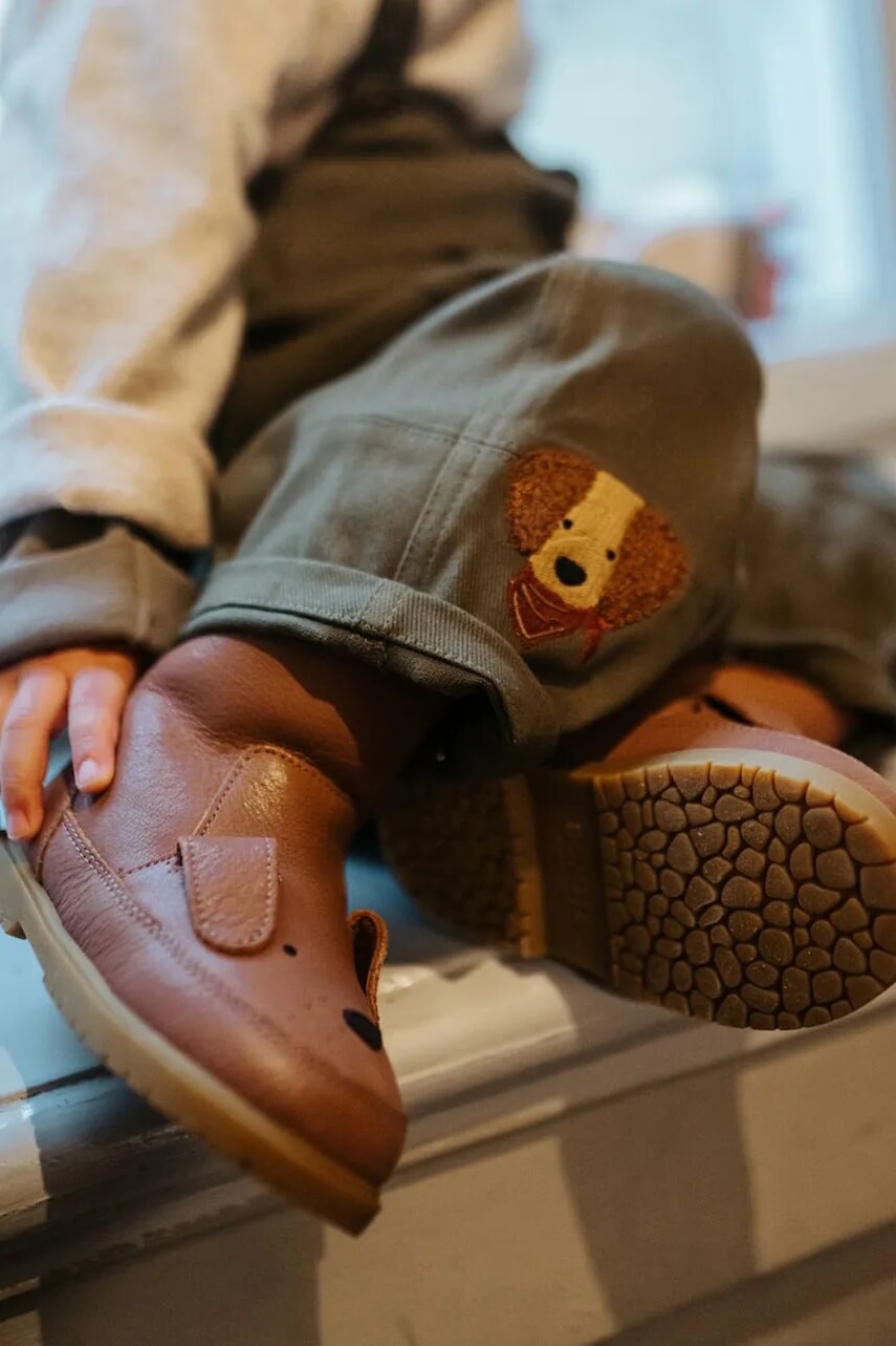 Detské zimné kožené topánky Donsje Wadudu Classic Boots Dog hnedá farba, 2022004