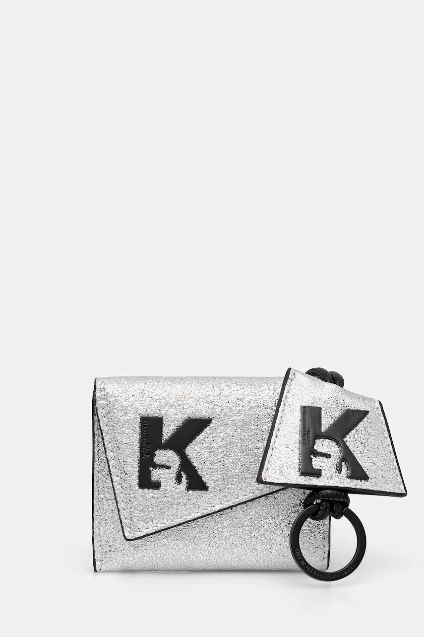 Peňaženka + kľúčenka Karl Lagerfeld Jeans strieborná farba, A4W32063