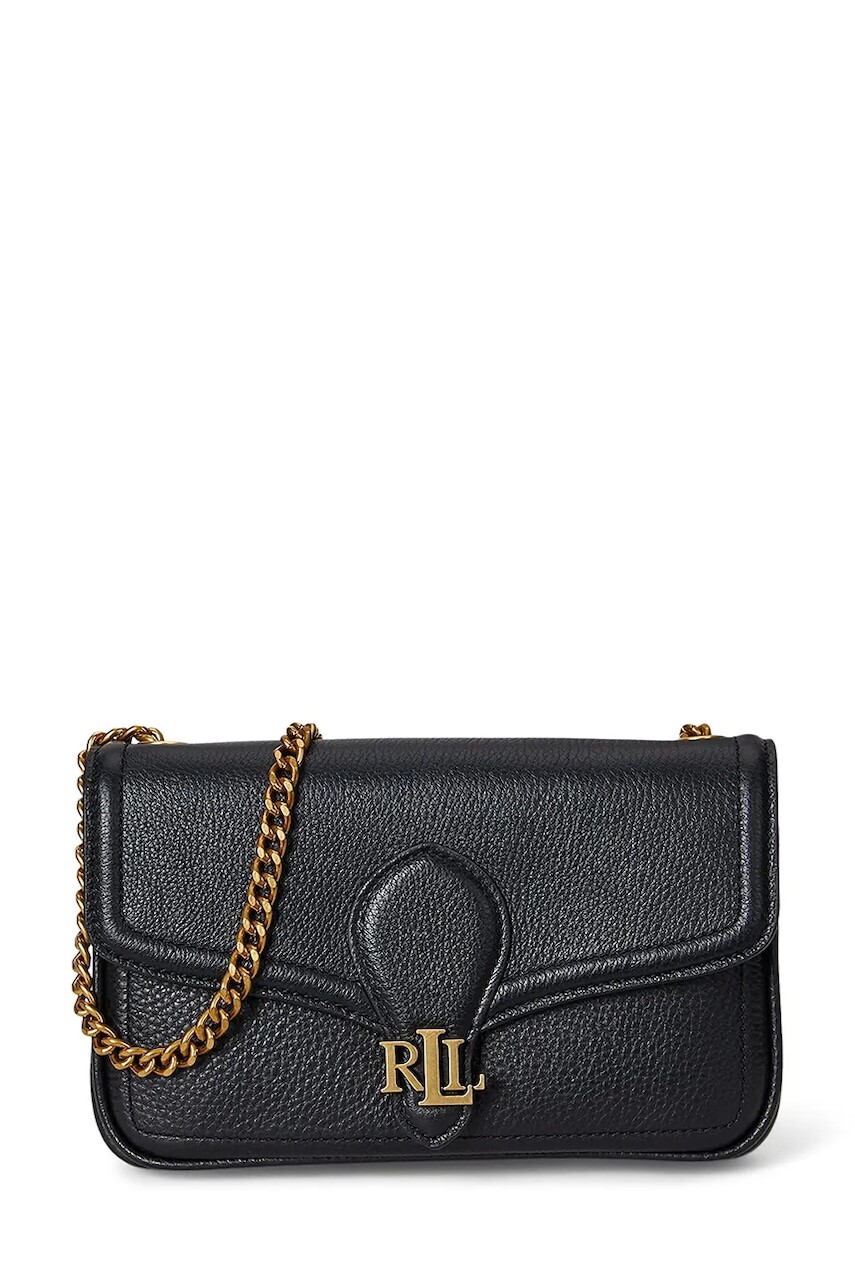 Kožená peňaženka Lauren Ralph Lauren čierna farba, 432977374