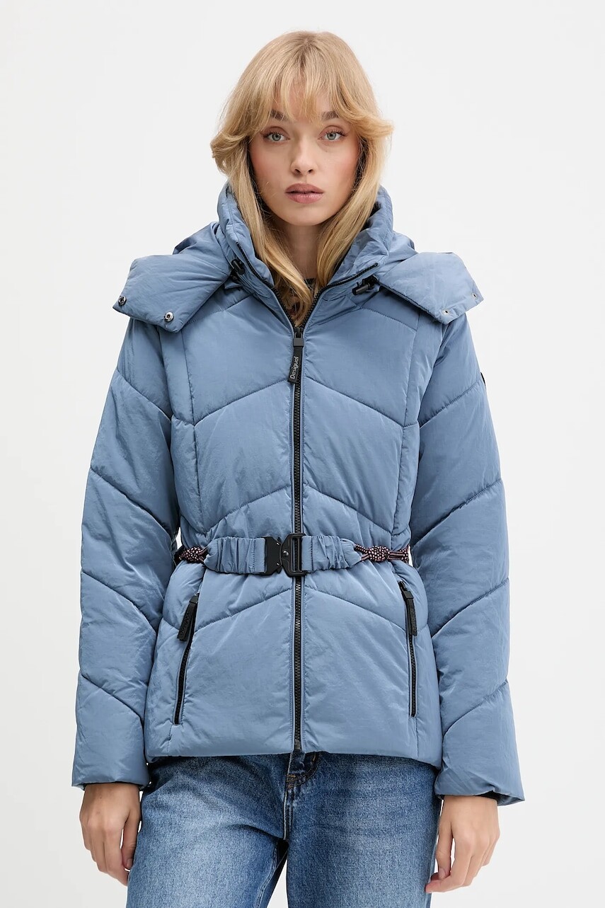 Bunda Desigual LYN modrá farba, zimná, 25WWEW60