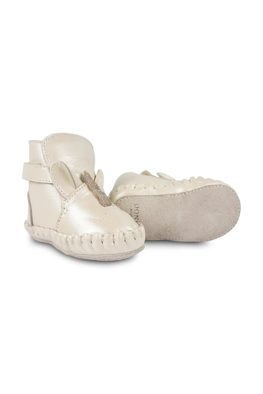 Kožené topánky pre bábätká Donsje Ynzi Booties Unicorn béžová farba, 1042302