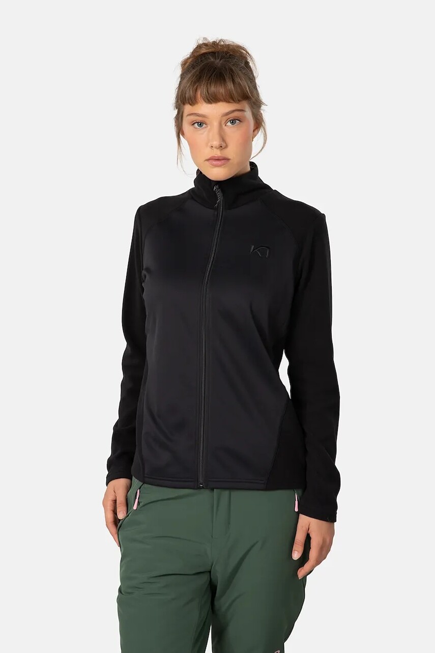 Fleecová mikina Kari Traa KARI čierna farba, jednofarebná, 622573