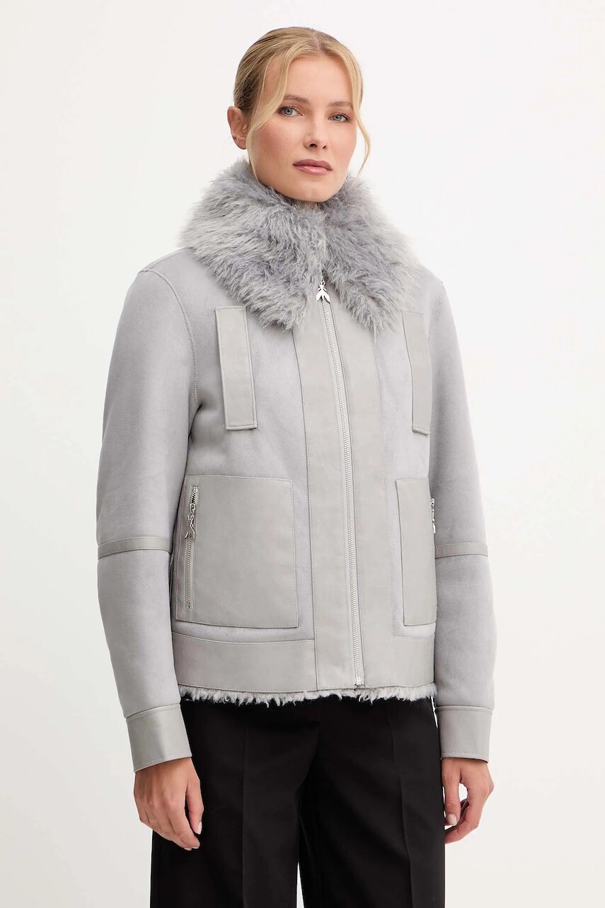 Bunda Patrizia Pepe šedá farba, prechodná, 2O0176 E075