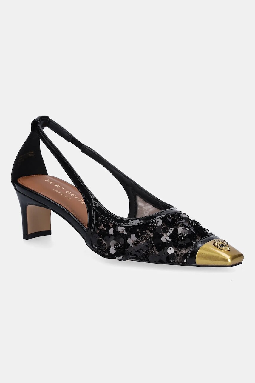 Lodičky Kurt Geiger London Regent Open Court čierna farba, na podpätku, 4703500609