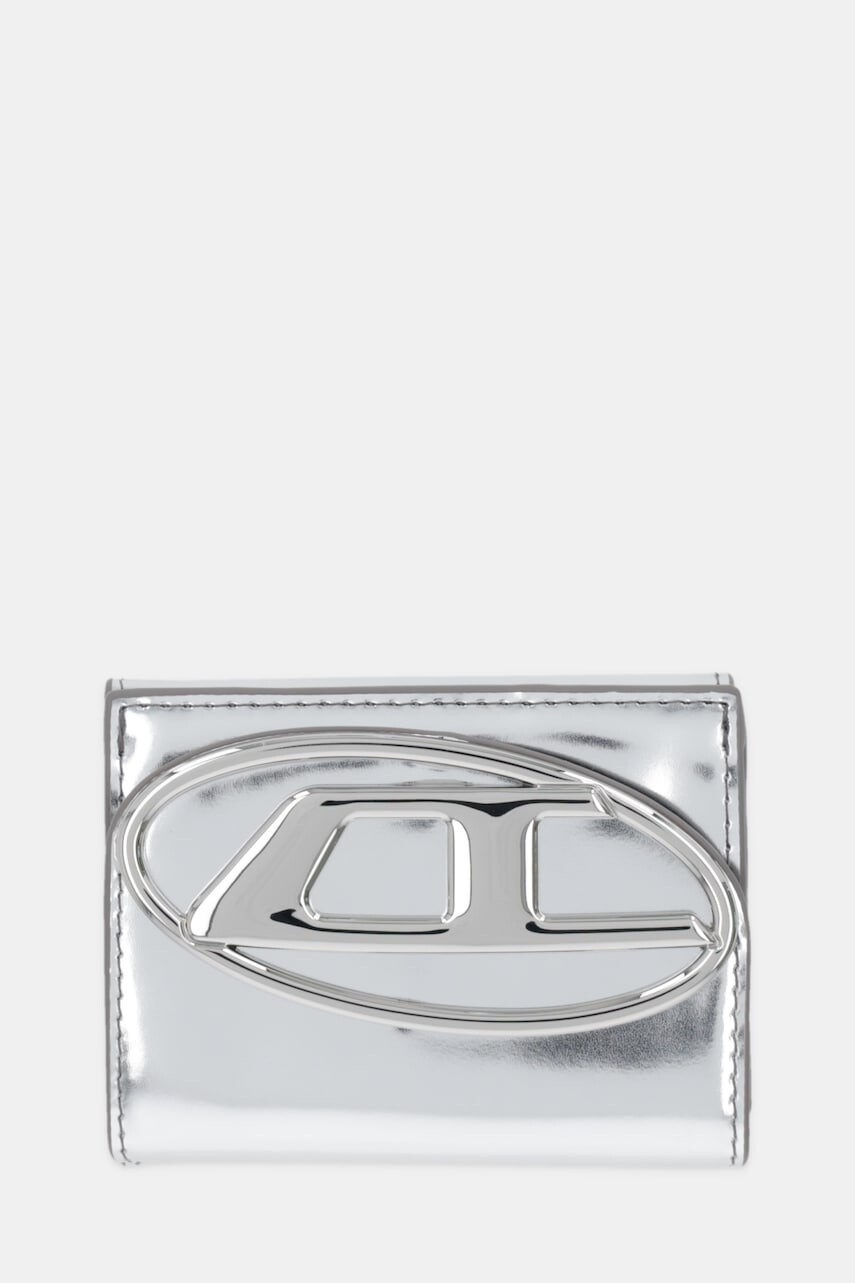 Kožená peňaženka Diesel 1DR 1DR TRI FOLD COIN XS II strieborná farba, X09887.PS202