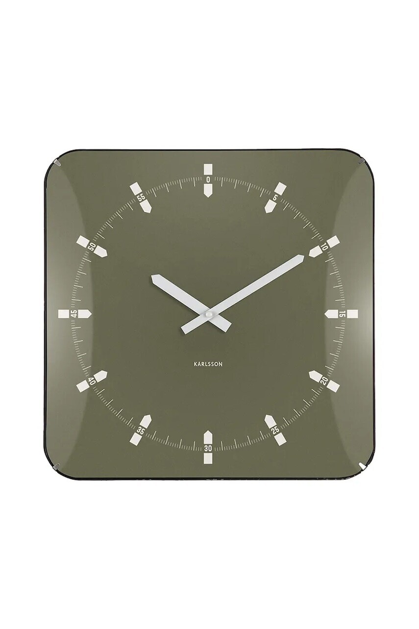 Nástenné hodiny Karlsson Sucinto Dome Square 35 x 35 x 4,5 cm biela farba