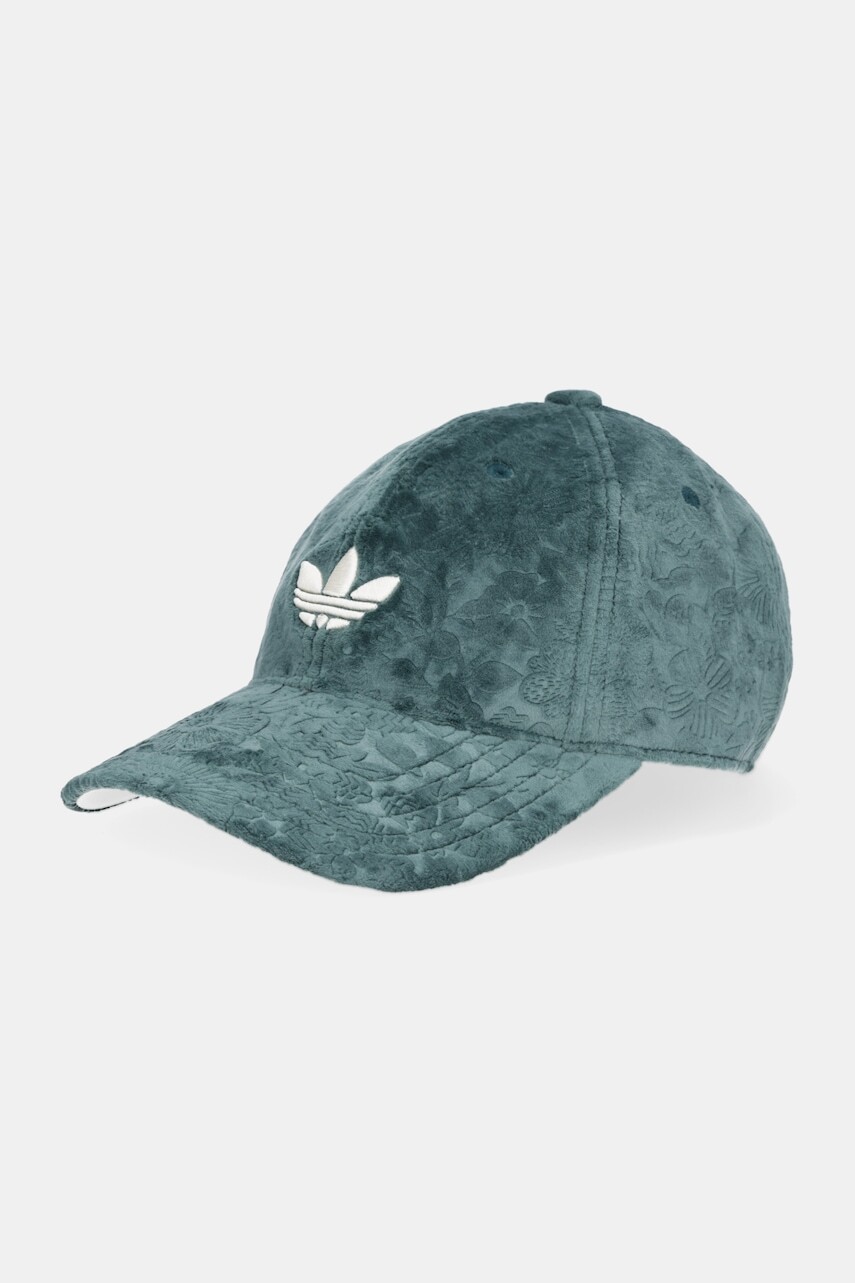 Velúrová bejzbalová čiapka adidas Originals Liberty zelená farba, JW8017