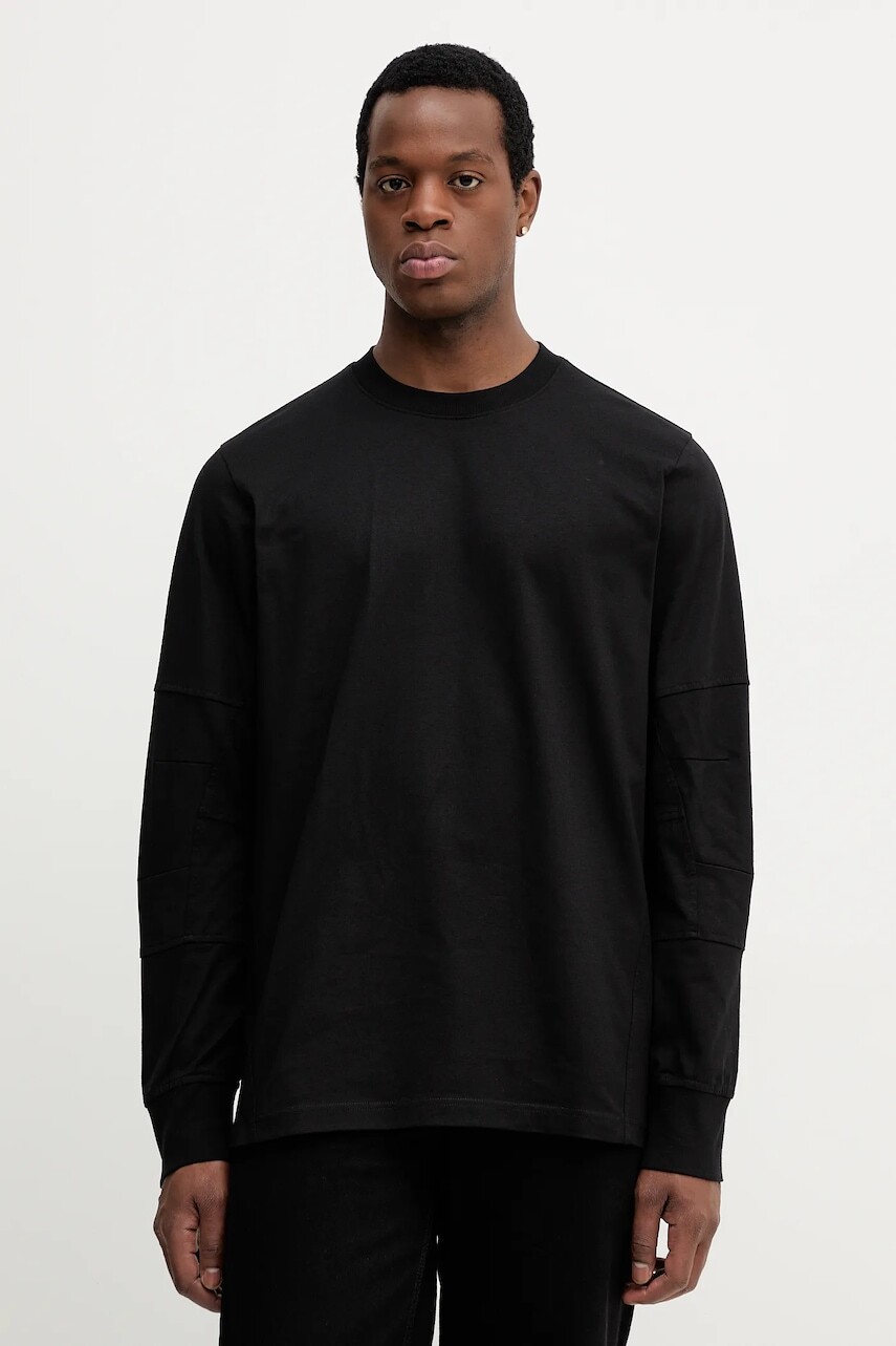 Bavlnené tričko s dlhým rukávom G-Star čierna farba, jednofarebná, D26831.C336